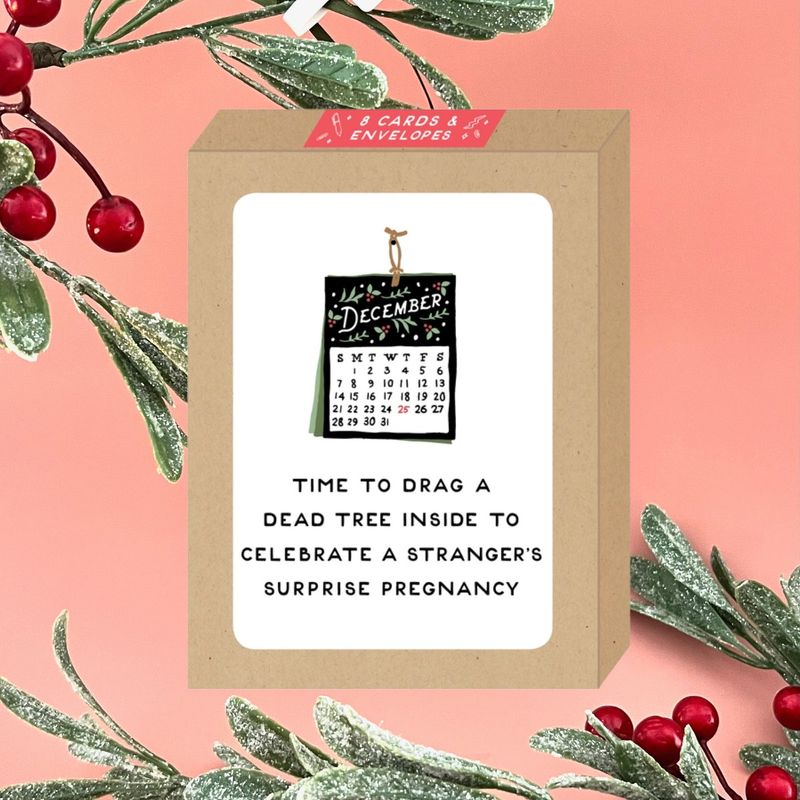 Surprise Pregnancy Holiday Cards 8 Boxed