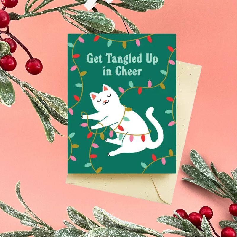 Tangled Cats Holiday Card