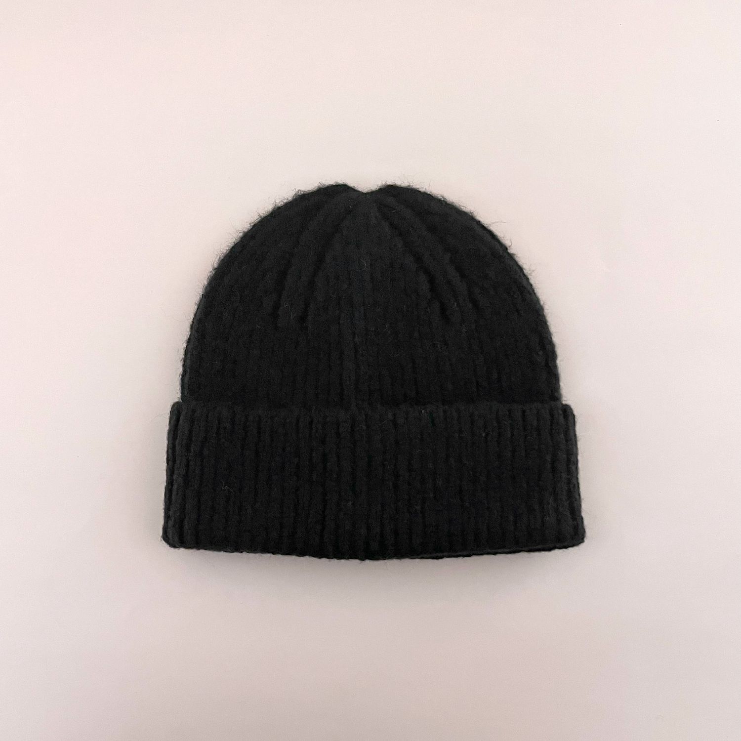 Ribbed Beanie, Style: Black
