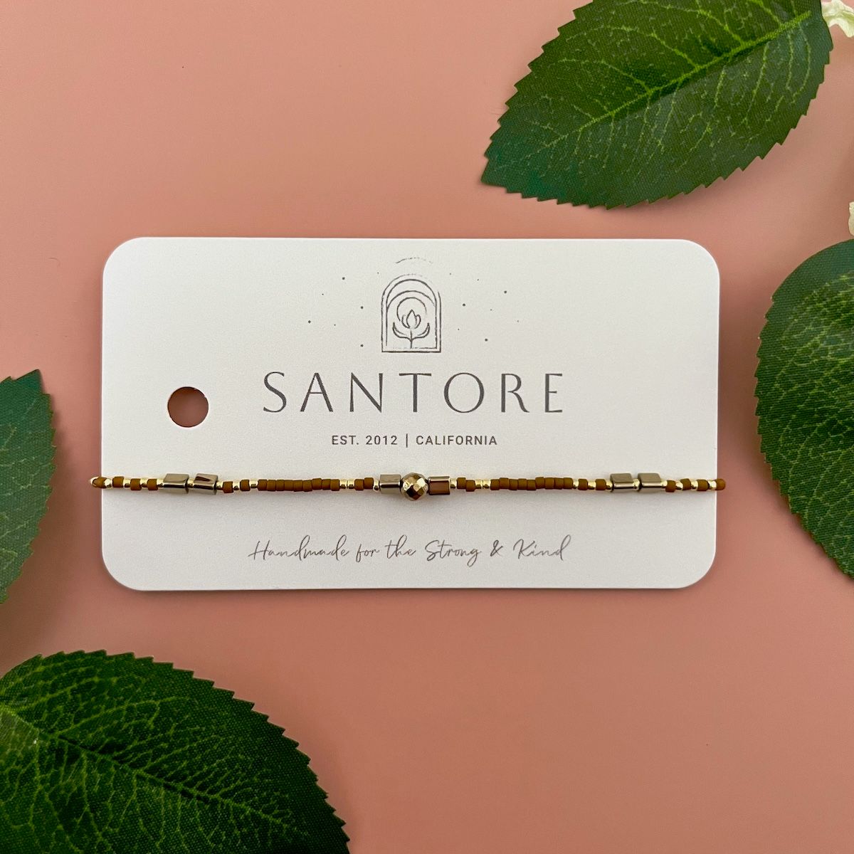 Miyuki Gemstone + Seed Bead Adj. Bracelet, Color: Pyrite