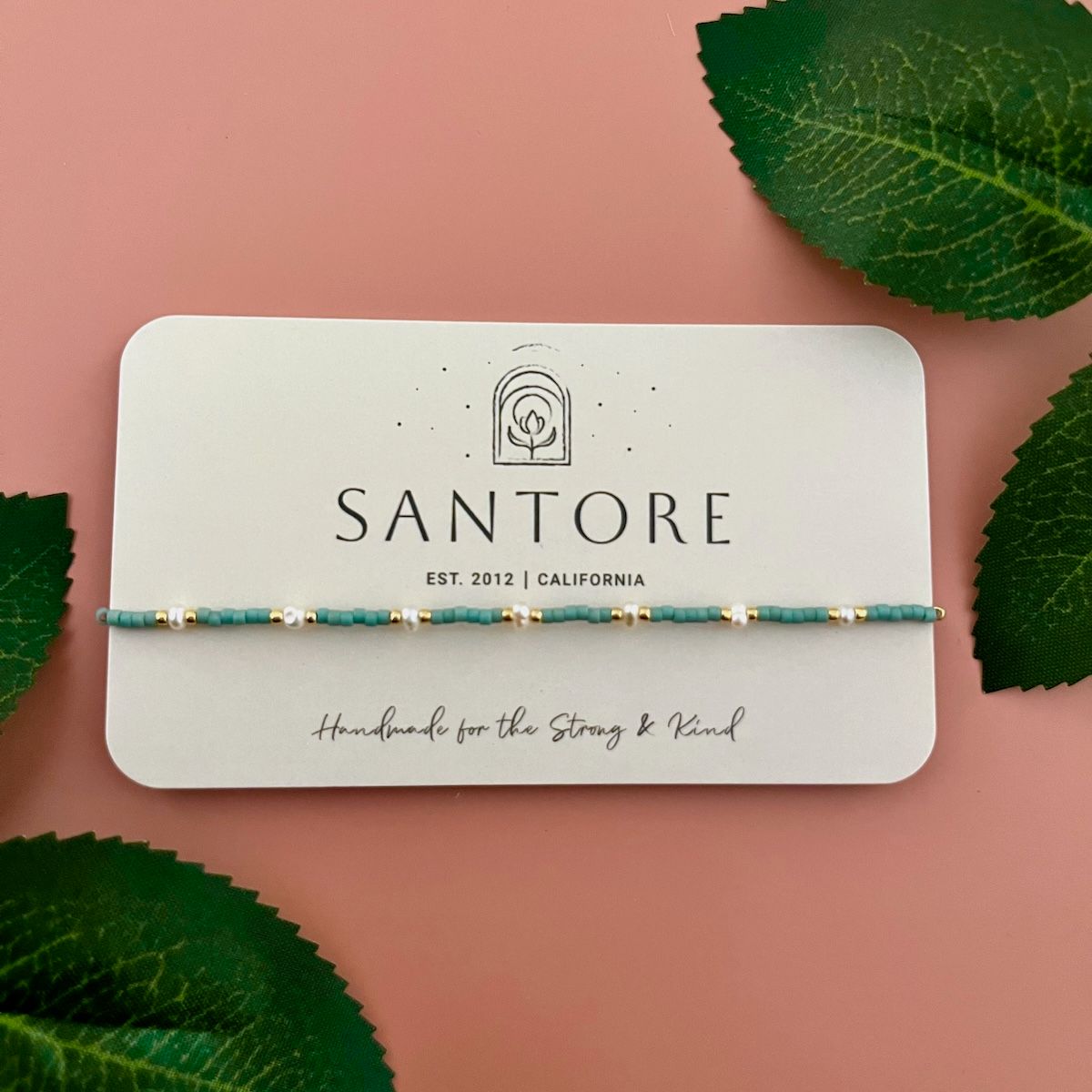 Curio Seed Bead + Pearl Adj. Bracelet, Color: Aqua