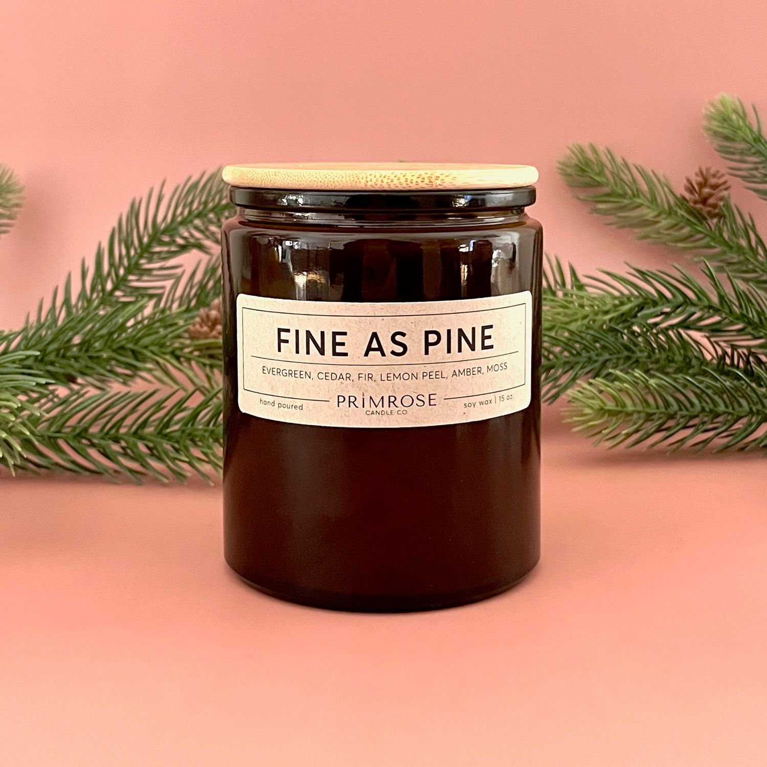 Primrose Winter 15oz Double Wick Soy Candles:, Scent: Fine as Pine