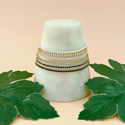 Mini CZ Tennis Bracelet in Sterling or Gold Vermeil