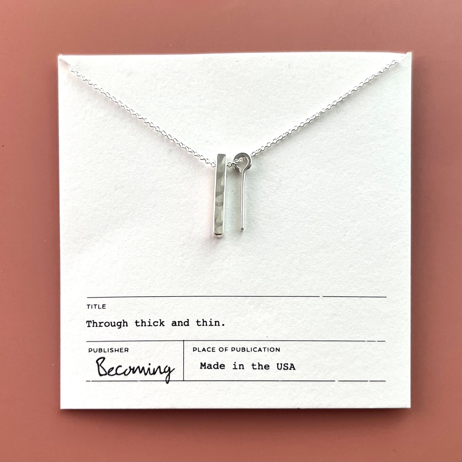 Through Thick &amp; Thin Necklace, Style: Sterling Silver