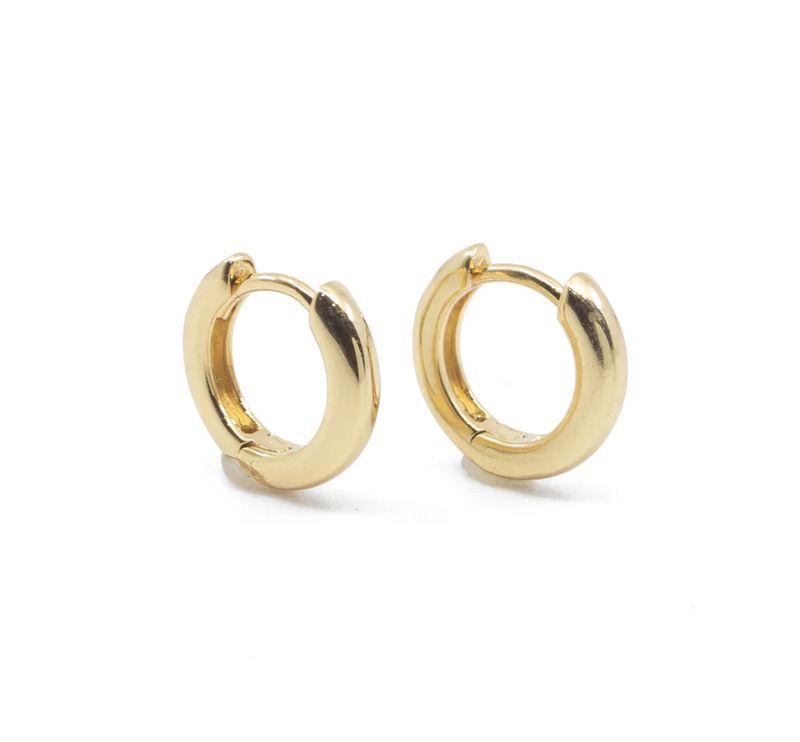 Classic Huggie Hoop Earrings, GP