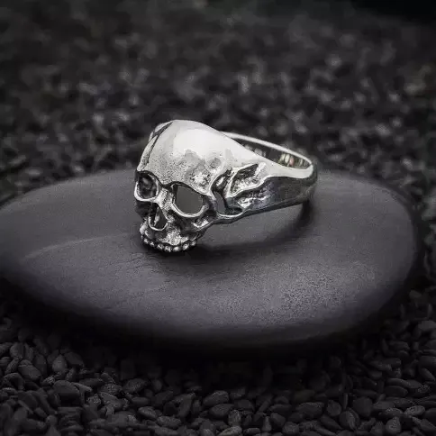 Chunky Silver Skull Ring
