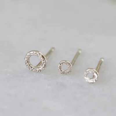 Diamond Dusted Silver Karma Studs