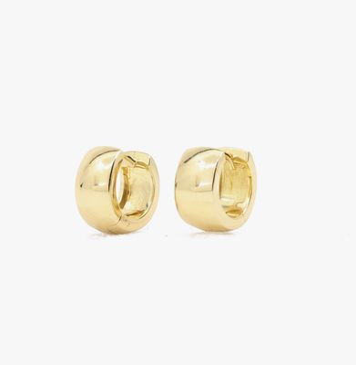 Wide Classic Huggie Hoop Earrings, GP