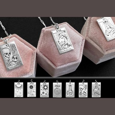 Silver Tarot Card Necklace -