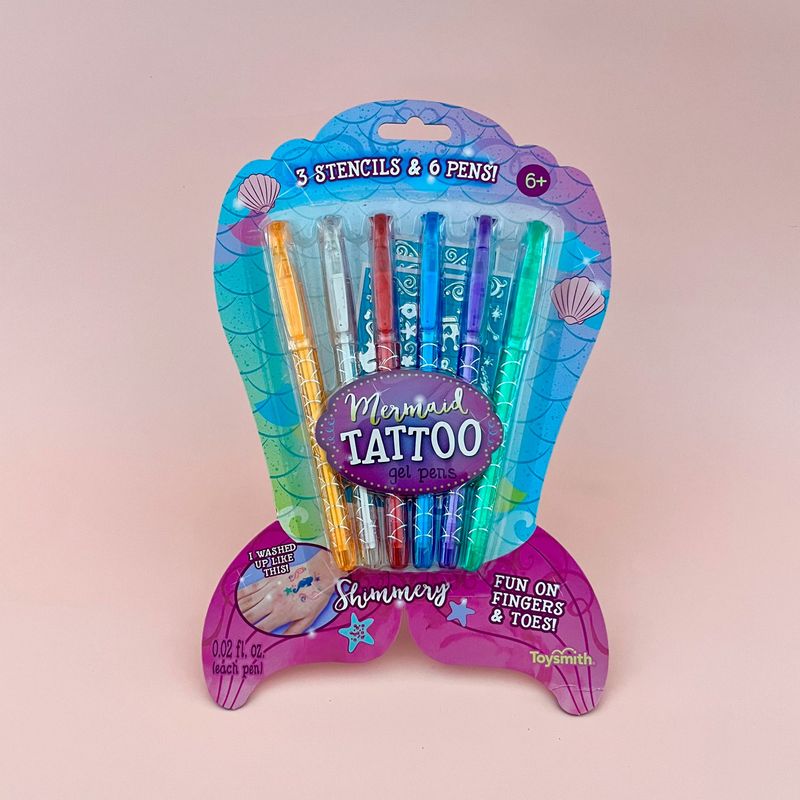 Mermaid Tattoo Gel Pens, Set of 6