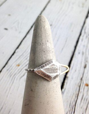 Sterling Geometric Ring with 14kt Goldfill Accent