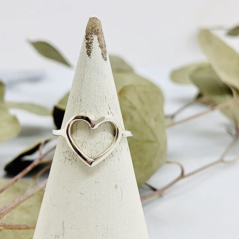 Silver Open Heart Ring
