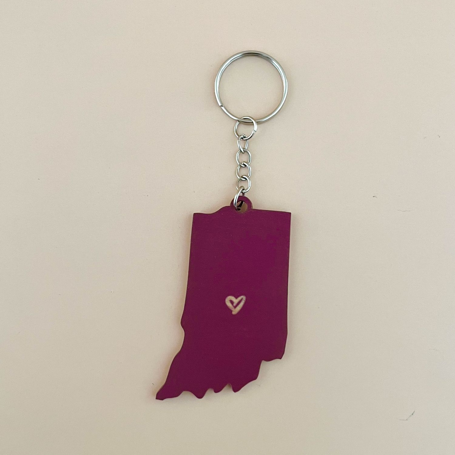Indiana Heart Keychain, Color: Purple