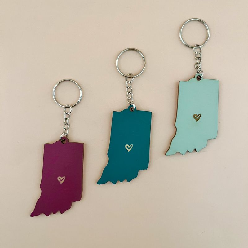 Indiana Heart Keychain