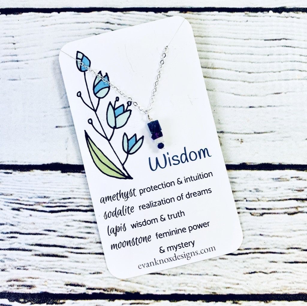 Silver Healing Gem Necklace,, Style: Wisdom*