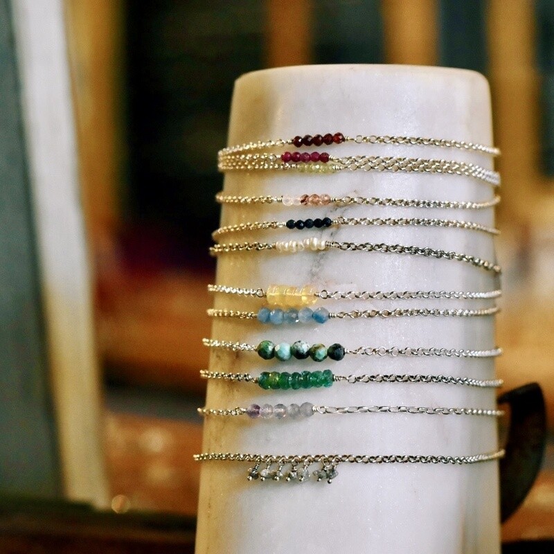 Handmade Silver Birthstone Bracelet