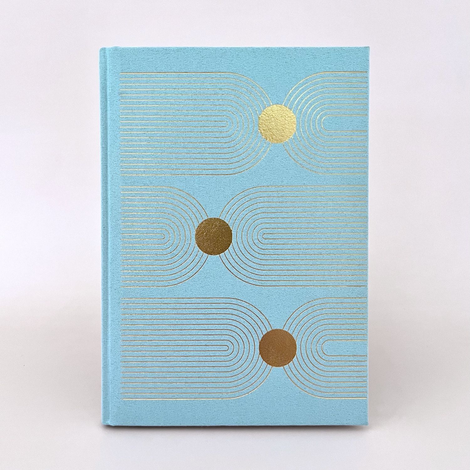Hard Cover Suede Cloth Journal, Style: Arch Dot Blue