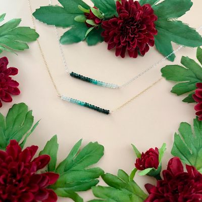 Handmade Emerald Ombre Necklace