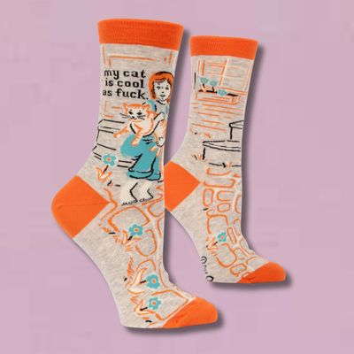 My Cat is Cool As Fuck Women’s Crew Socks