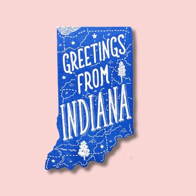 Greetings From Indiana Die Cut Postcard