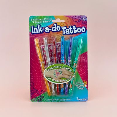Ink-a-Do Tattoo Pens, Set of 6 Gel Pens