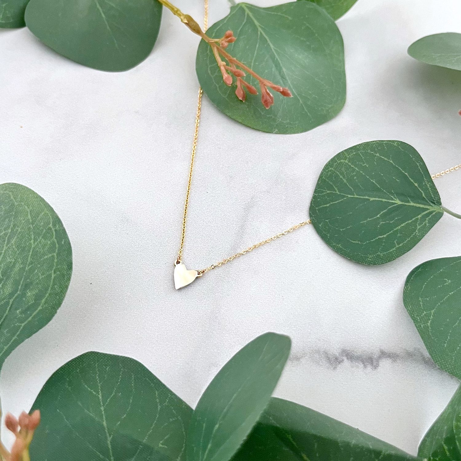 Handmade Sterling Silver Heart on 14kt Goldfilled Chain Necklace