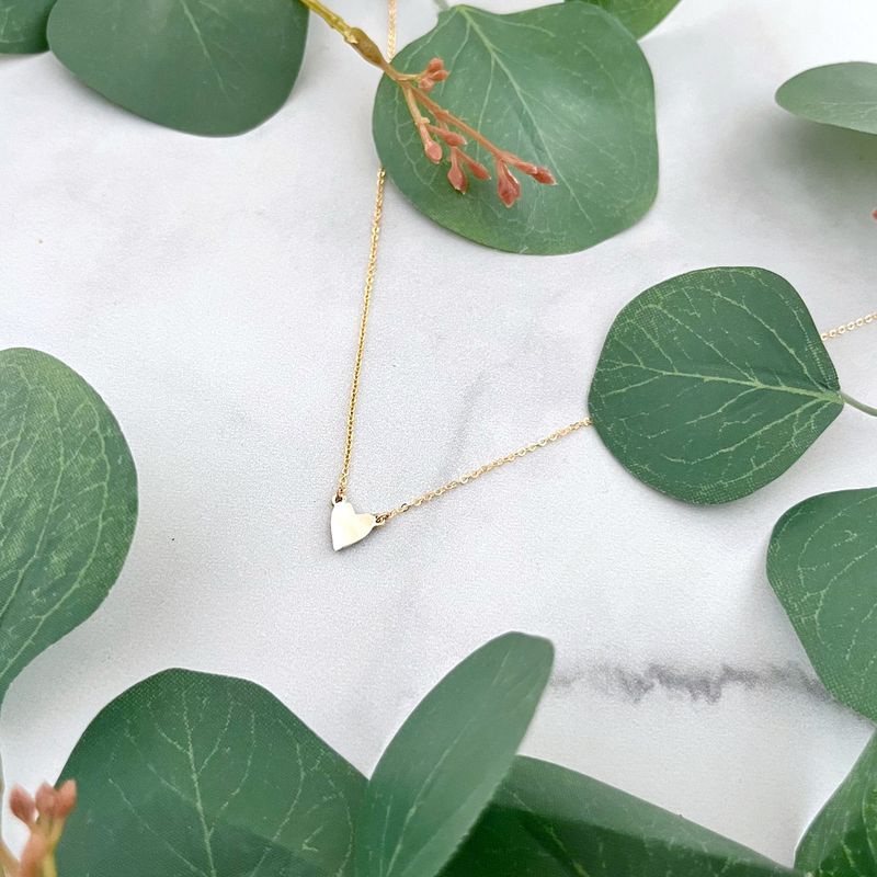 Handmade Sterling Silver Heart on 14kt Goldfilled Chain Necklace