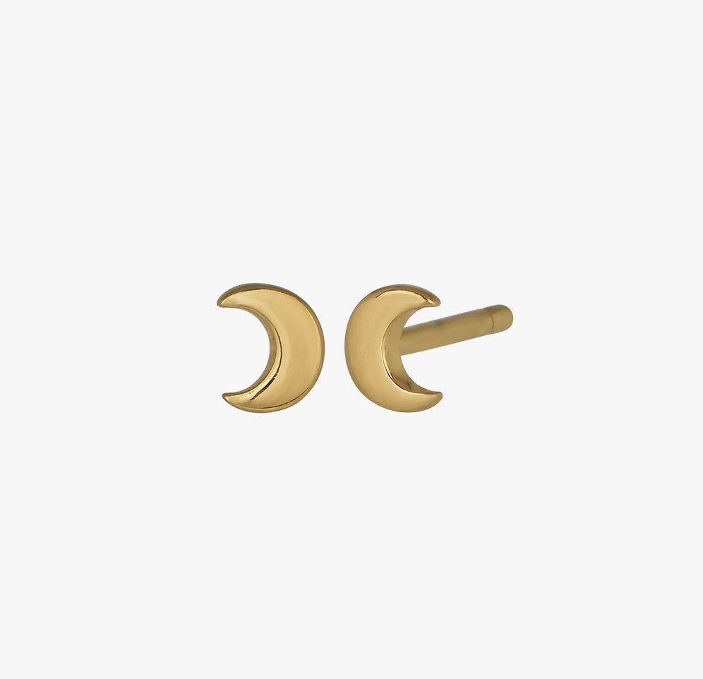 Moon Stud Earrings, GP