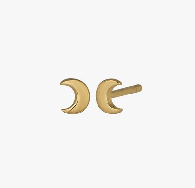 Moon Stud Earrings, GP