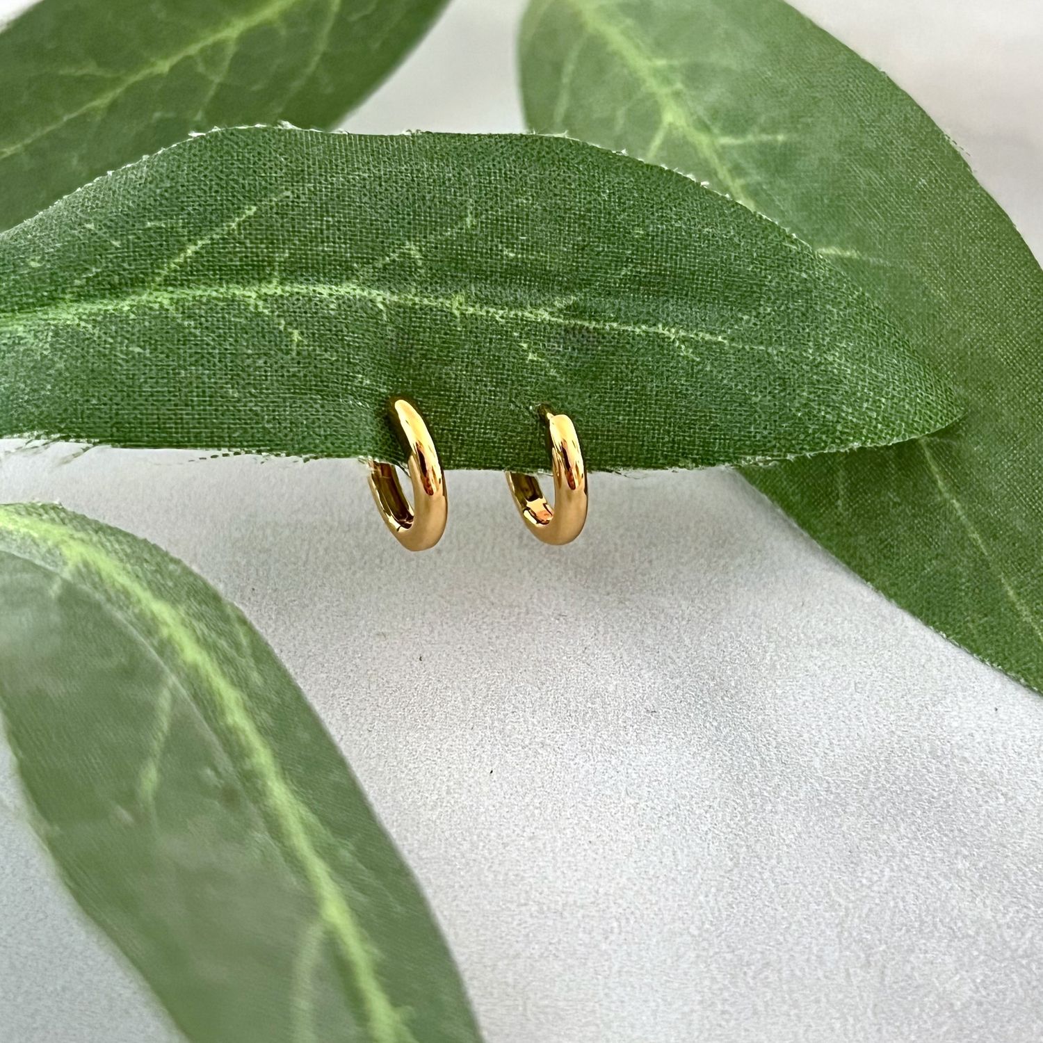 Classic Huggie Hoop Earrings, GP