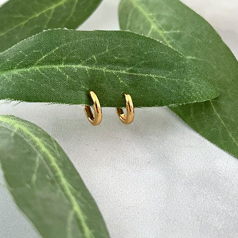 Classic Huggie Hoop Earrings, GP