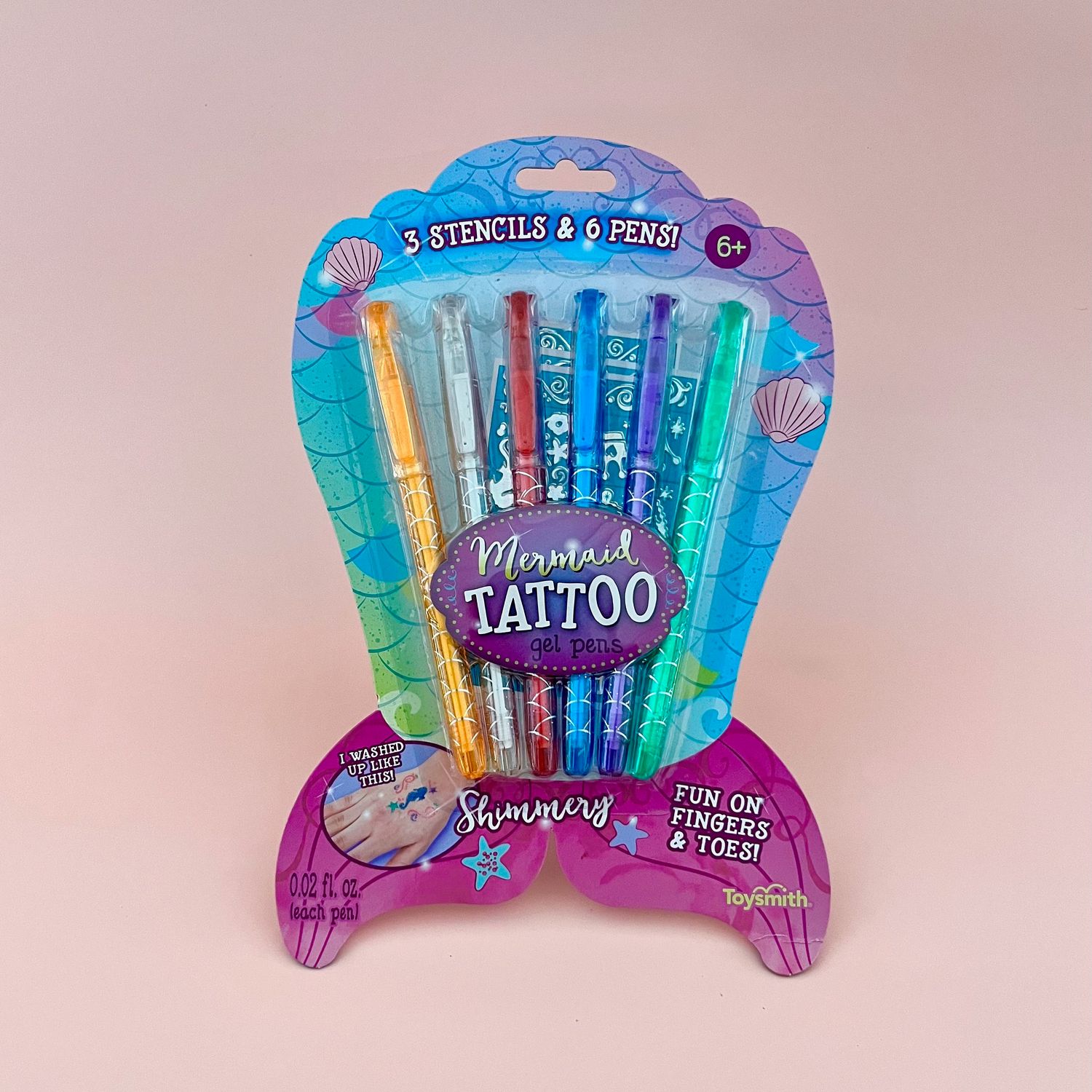 Mermaid Tattoo Gel Pens, Set of 6
