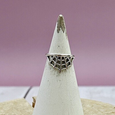 Silver Spider Web Ring