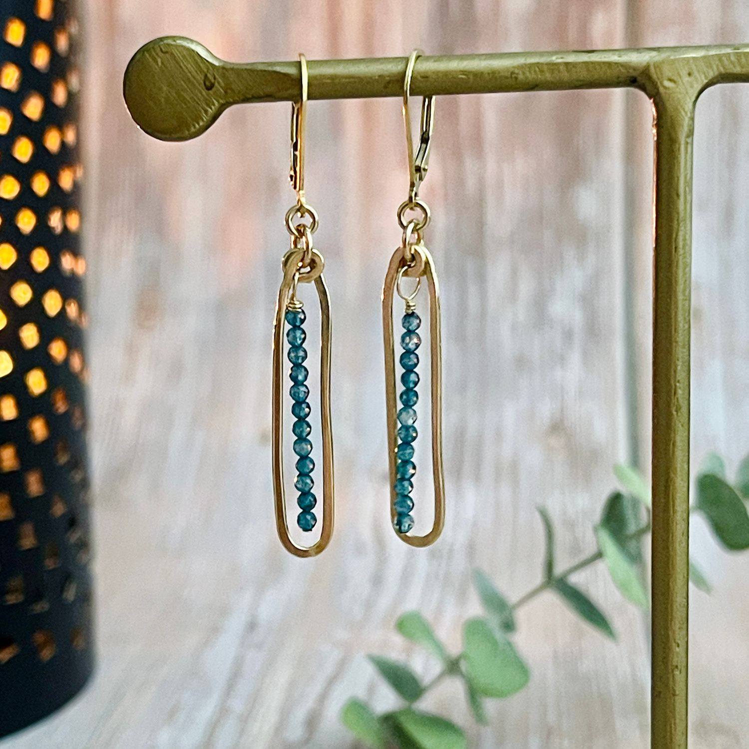 Lyric Goldfill Earrings, Style: Blue Topaz