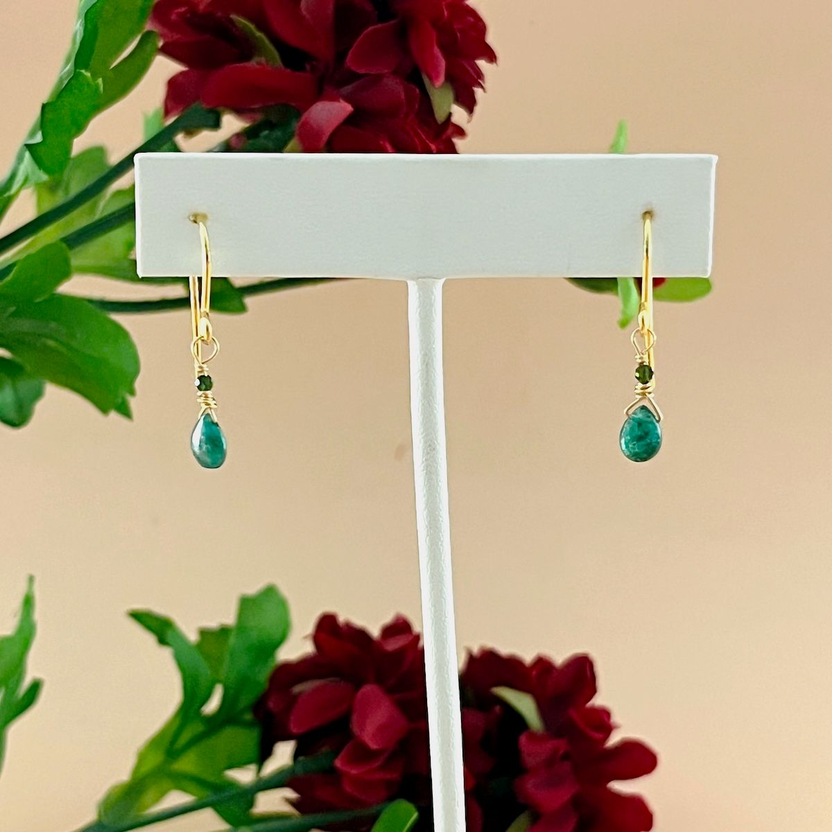 Petite Emerald Earrings, GF