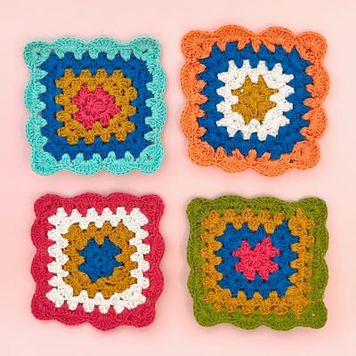 Loop de loop Crochet Coasters S/4
