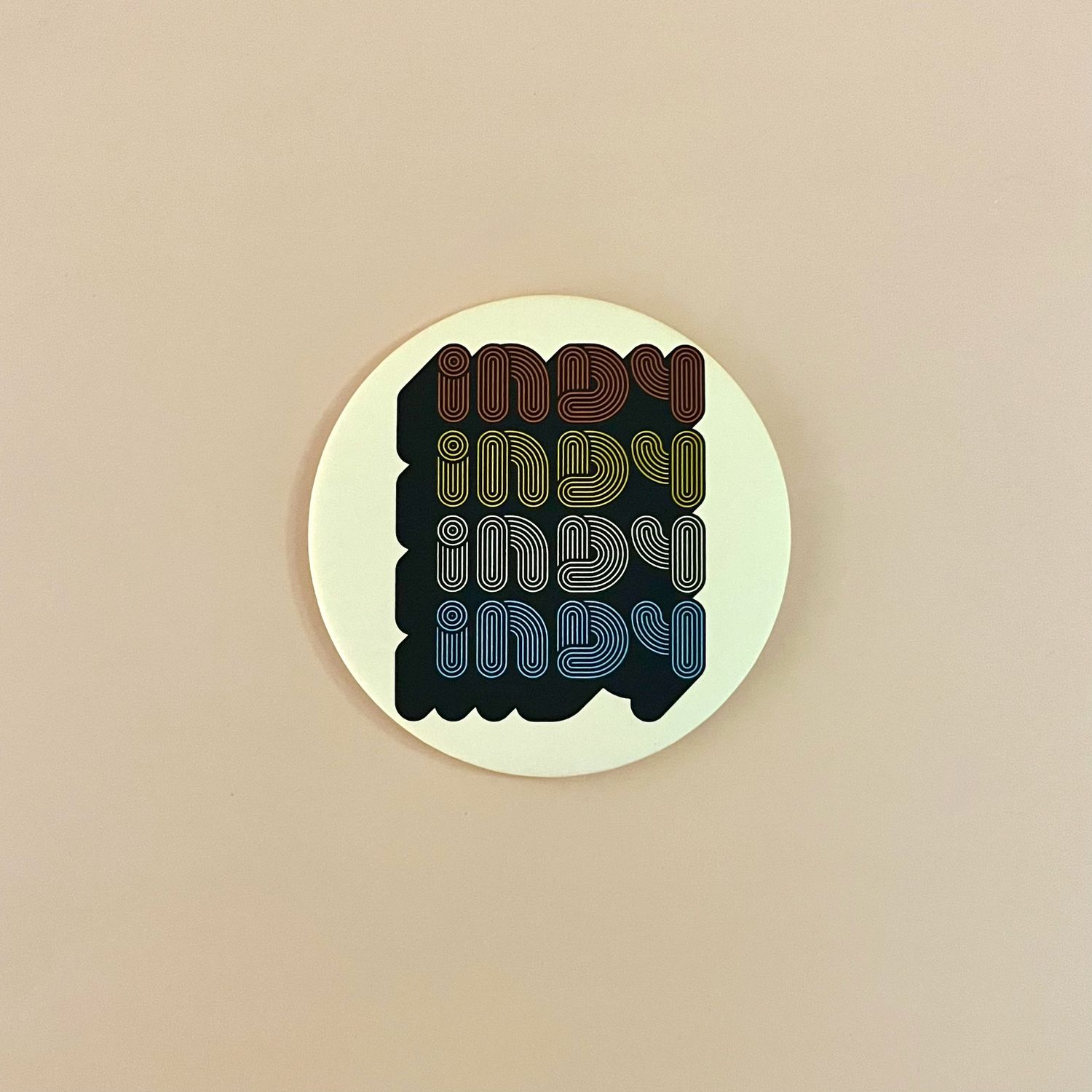 Retro Indy Round Magnet by USI