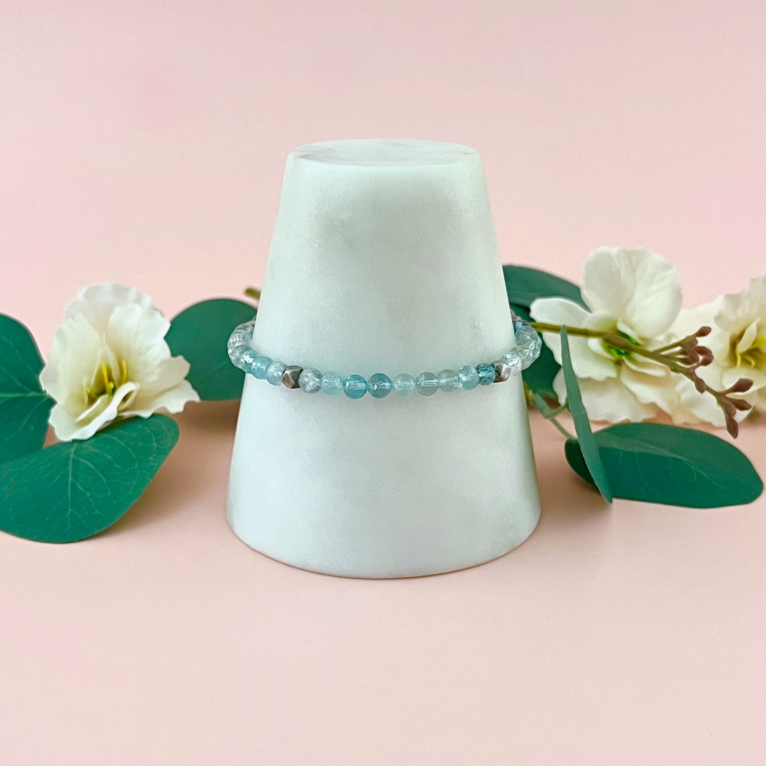 Handmade Aquamarine Beaded Bracelet