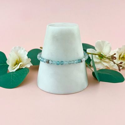 Handmade Aquamarine Beaded Bracelet