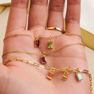 Baguette Birthstone Charm