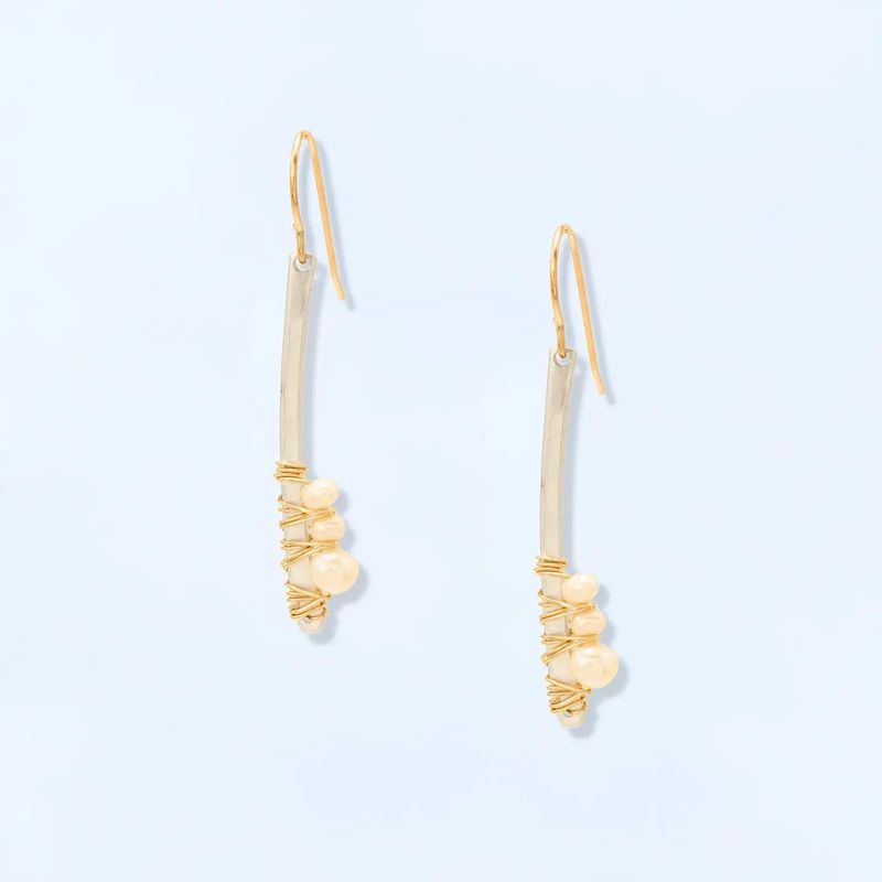 Mixed Metals Graduated Pearl Trio Earrings