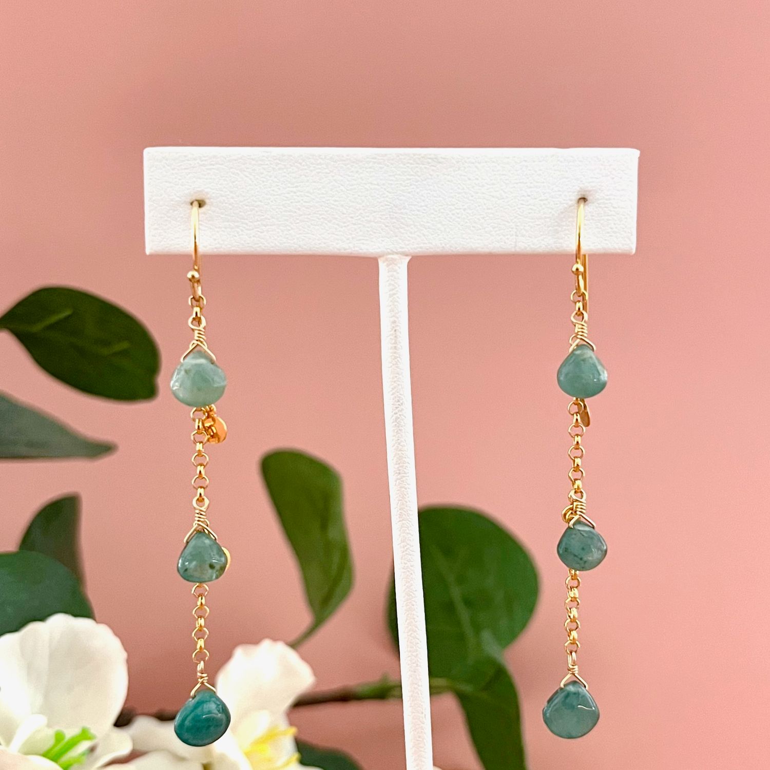 Grandiderite Drops with Tabs Earrings, Gold Vermeil