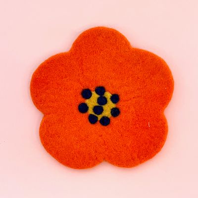 Poppy Felted Wool Trivet