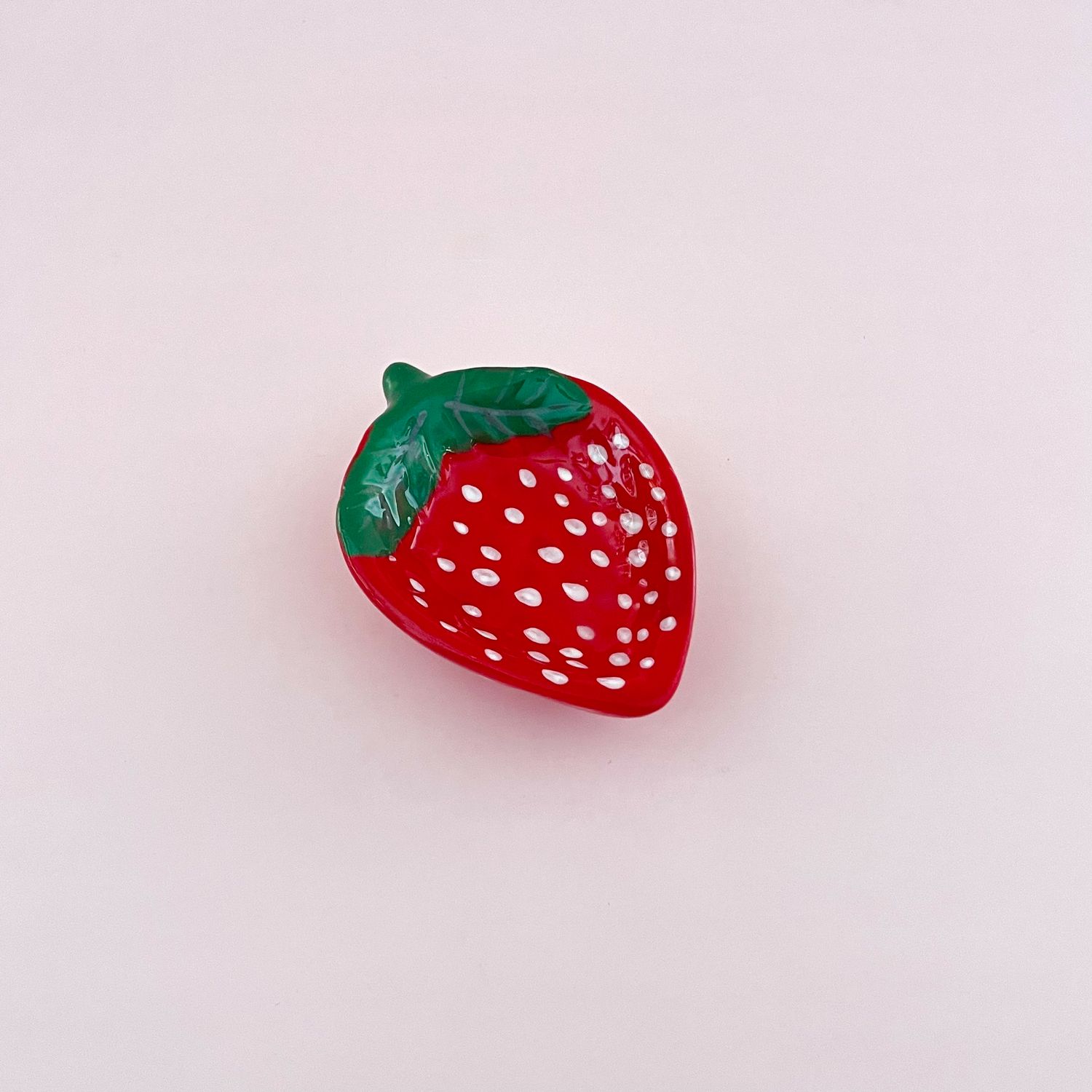 Hand-Painted Ceramic Strawberry Shaped Dish, Color: Red