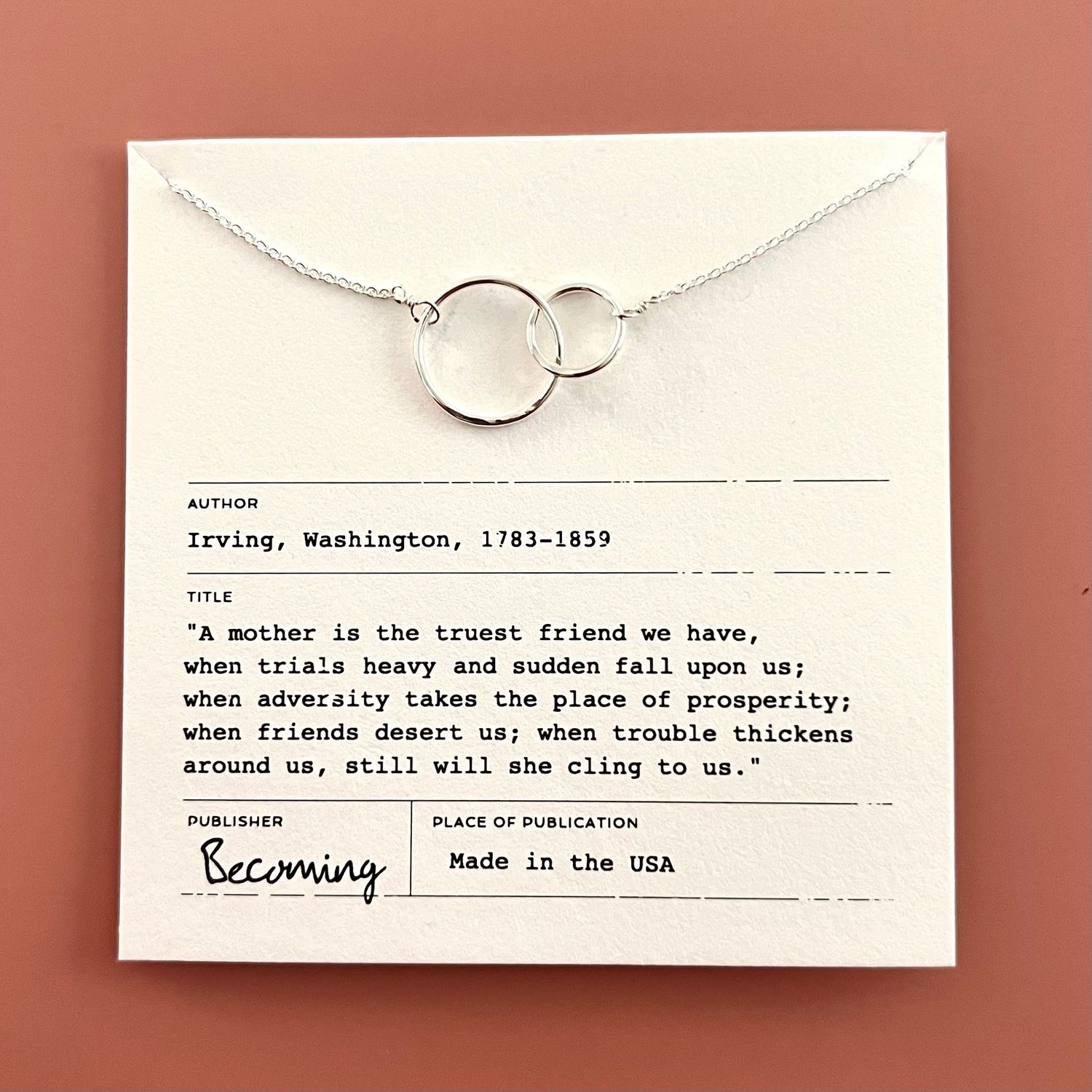 Mother Necklace, Style: Sterling Silver