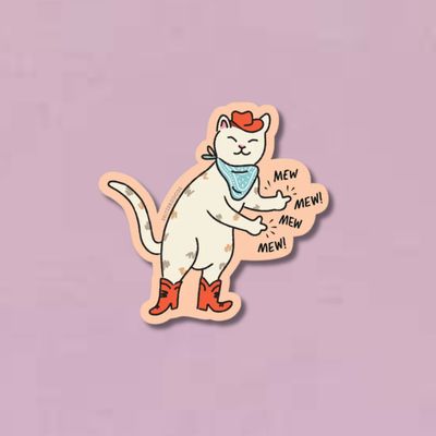 Cowboy Kitty Sticker