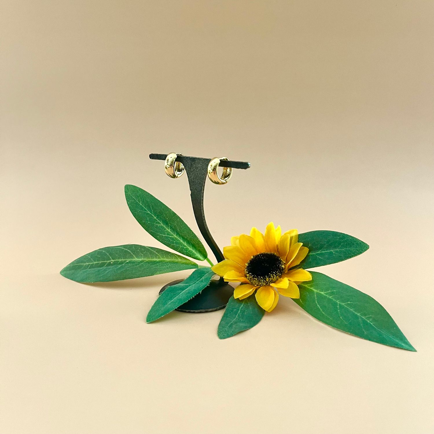 18k Gold Filled Chunky Hoop Earrings, Size: 16mm