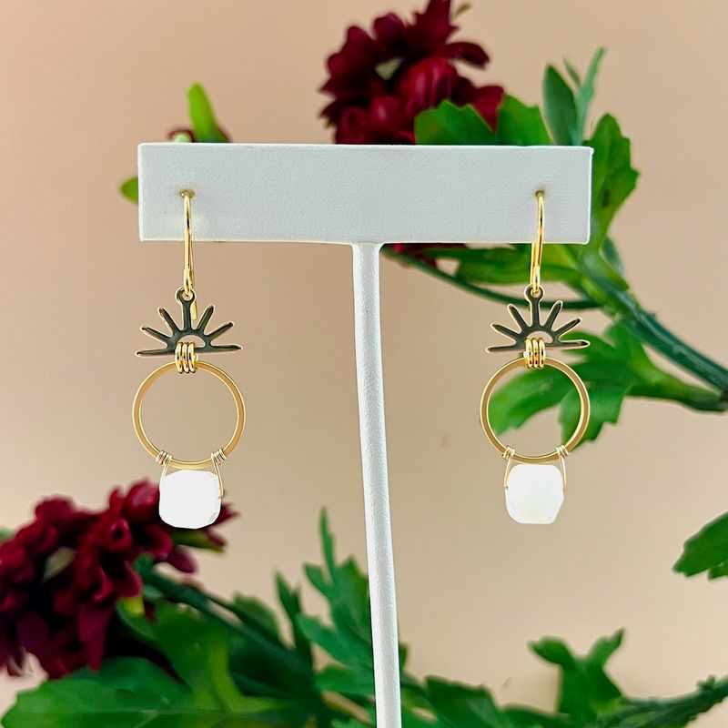 Sunrise Moonstone Earrings, GF