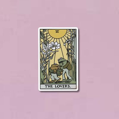Frog and Toad Lovers Tarot Card Sticker