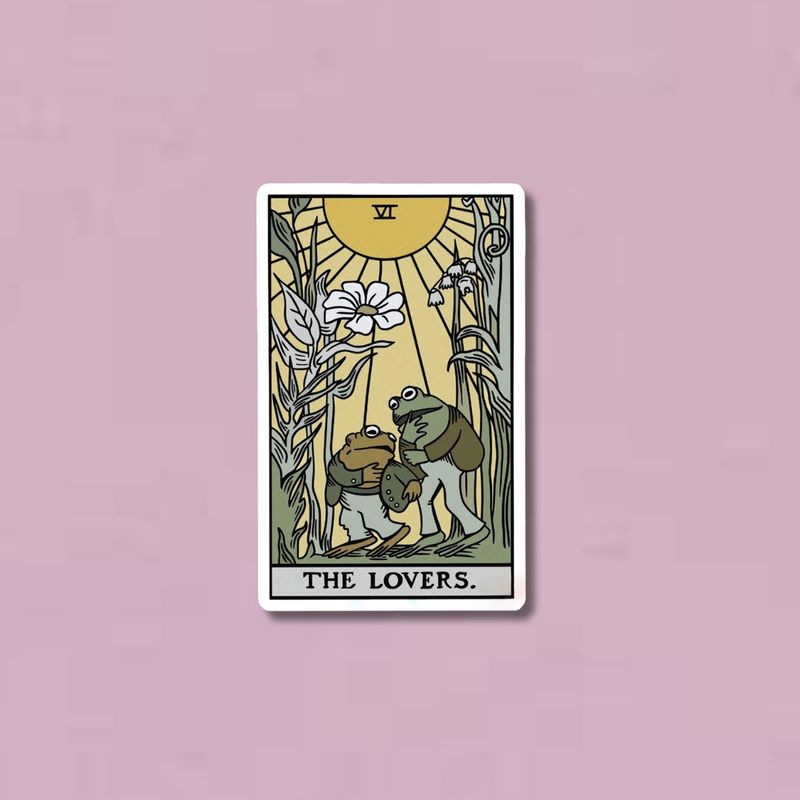 Frog and Toad Lovers Tarot Card Sticker